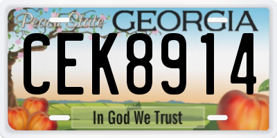 GA license plate CEK8914
