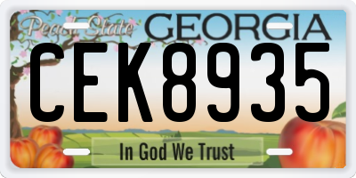 GA license plate CEK8935