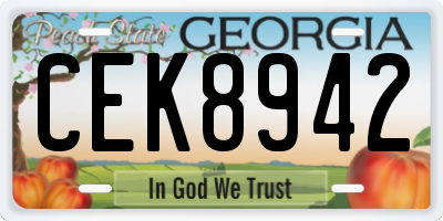 GA license plate CEK8942