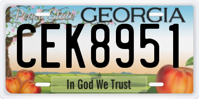 GA license plate CEK8951