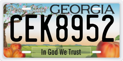 GA license plate CEK8952