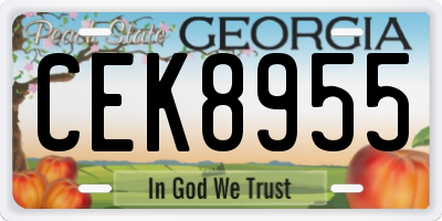GA license plate CEK8955