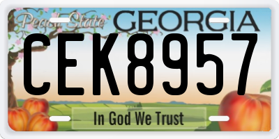 GA license plate CEK8957