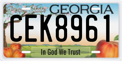 GA license plate CEK8961