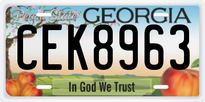 GA license plate CEK8963