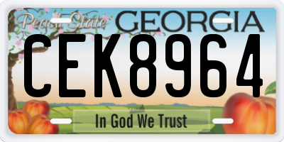 GA license plate CEK8964