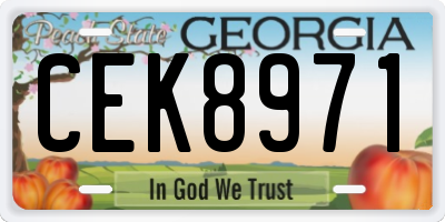 GA license plate CEK8971