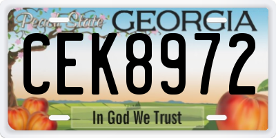 GA license plate CEK8972