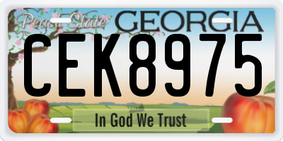 GA license plate CEK8975