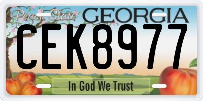 GA license plate CEK8977