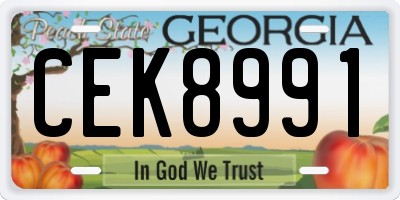 GA license plate CEK8991