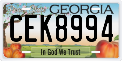 GA license plate CEK8994