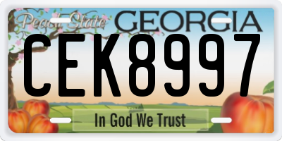 GA license plate CEK8997