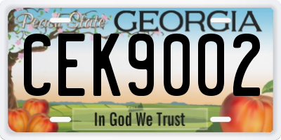 GA license plate CEK9002