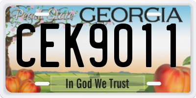 GA license plate CEK9011