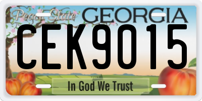 GA license plate CEK9015