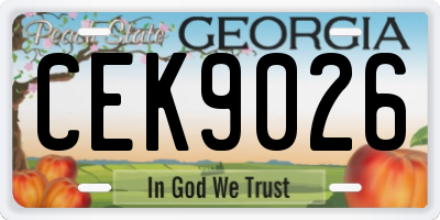 GA license plate CEK9026