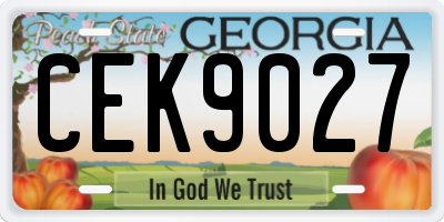 GA license plate CEK9027