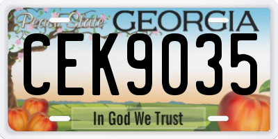 GA license plate CEK9035