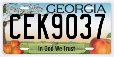 GA license plate CEK9037