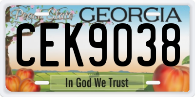 GA license plate CEK9038