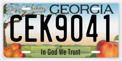GA license plate CEK9041