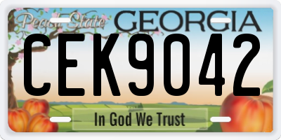 GA license plate CEK9042