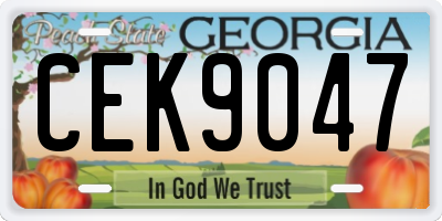 GA license plate CEK9047