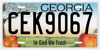 GA license plate CEK9067