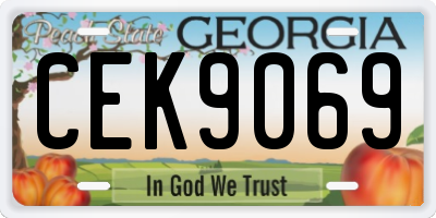 GA license plate CEK9069