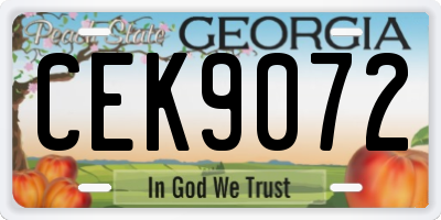GA license plate CEK9072