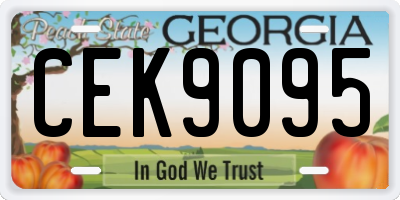 GA license plate CEK9095
