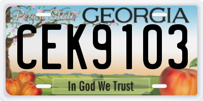 GA license plate CEK9103
