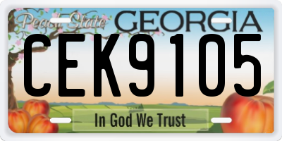 GA license plate CEK9105