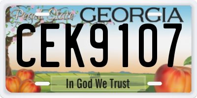 GA license plate CEK9107