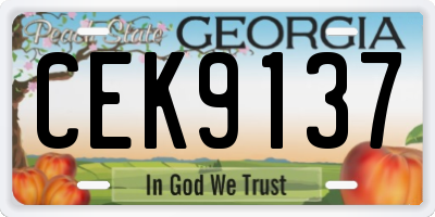 GA license plate CEK9137