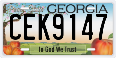 GA license plate CEK9147