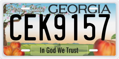 GA license plate CEK9157