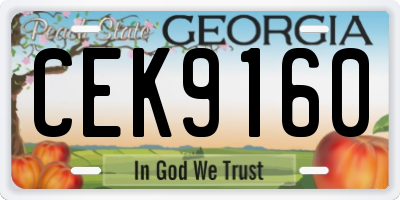 GA license plate CEK9160