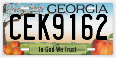 GA license plate CEK9162