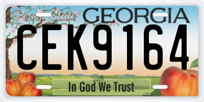GA license plate CEK9164
