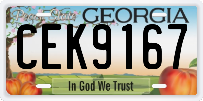 GA license plate CEK9167