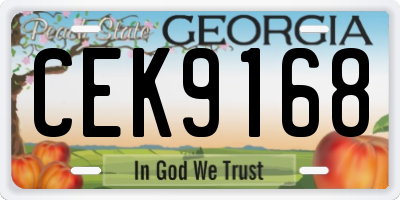 GA license plate CEK9168