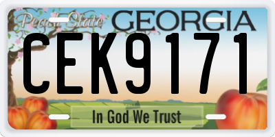 GA license plate CEK9171