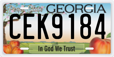 GA license plate CEK9184