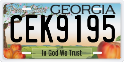 GA license plate CEK9195