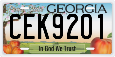 GA license plate CEK9201