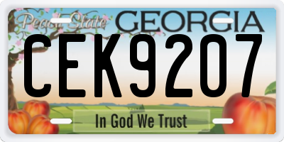 GA license plate CEK9207
