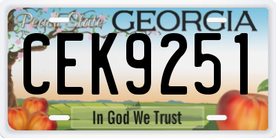GA license plate CEK9251