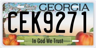 GA license plate CEK9271